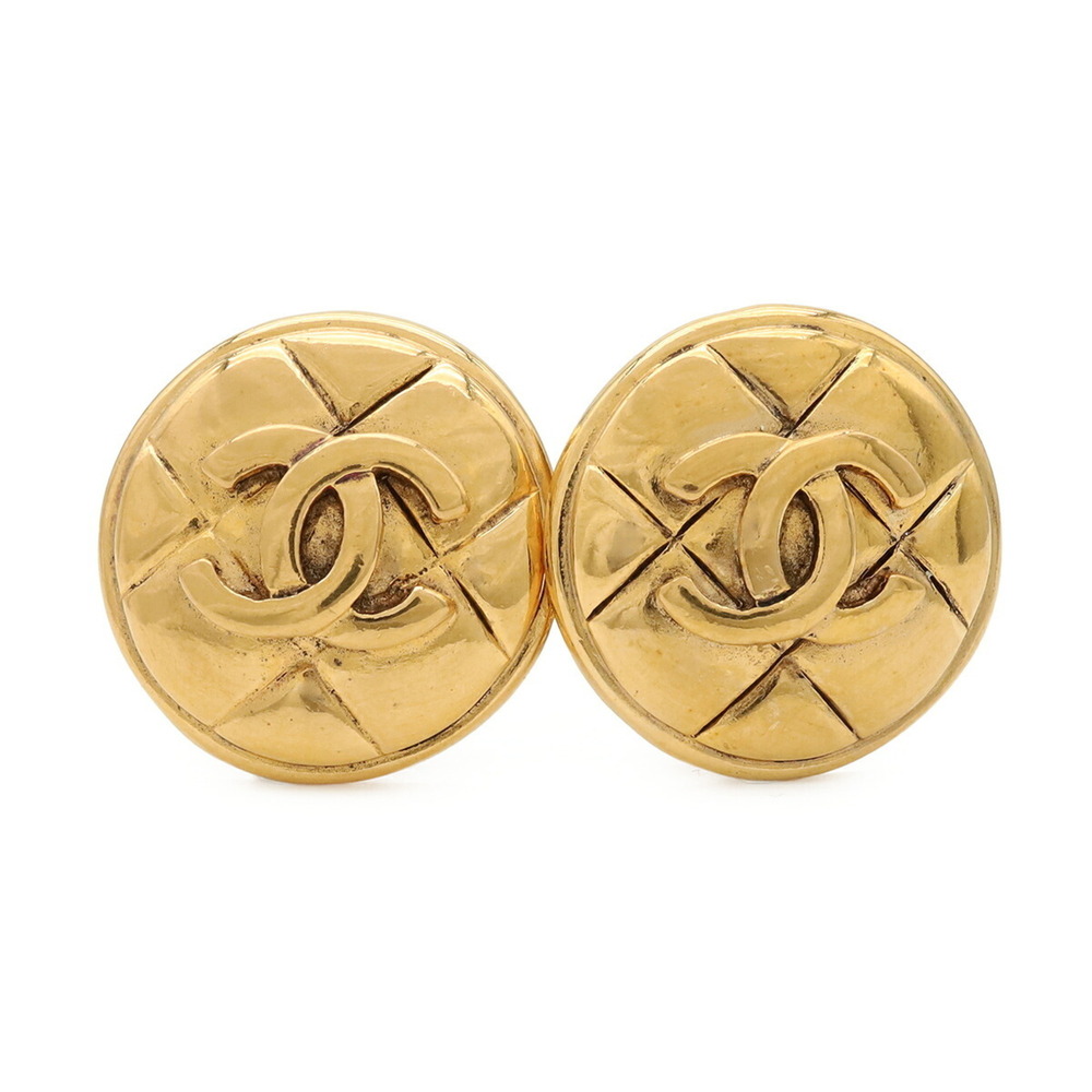 CHANEL Gold Logo Earrings